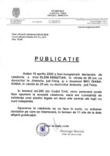Declaratie de casatorie Klein Krisztian-Mici Diana Ioana